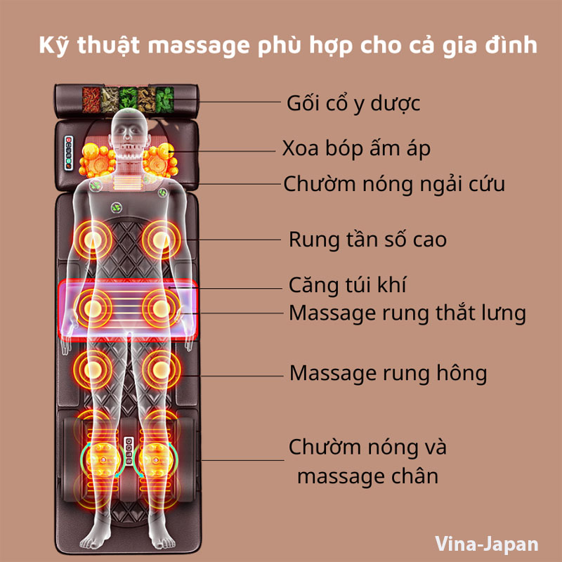 Đệm Massage Toàn Thân Alota Chính Hãng Nhật Bản