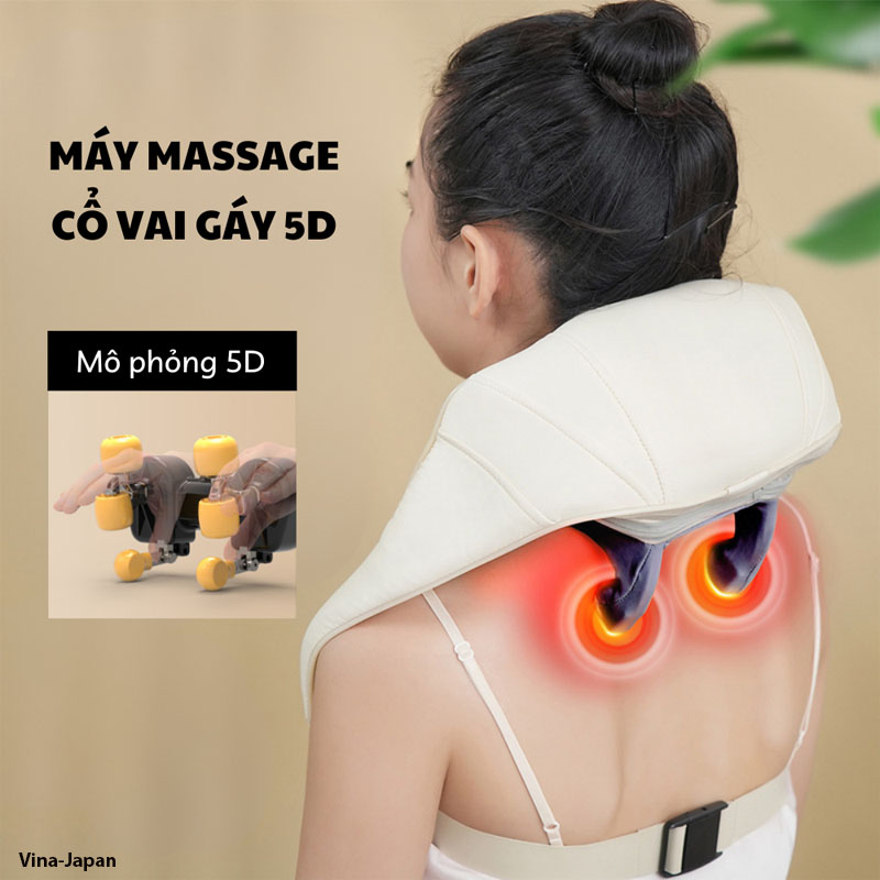Máy Massage Cổ Vai Gáy Lưng 5D Cao Cấp Nhật Bản