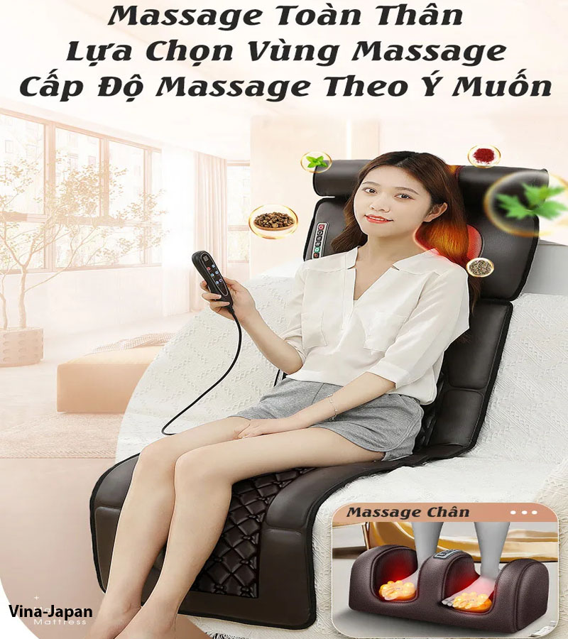 Đệm Massage Toàn Thân Thảo Dược Cao Cấp Nhật Bản