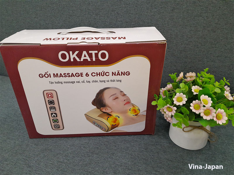 Gối Massage Hồng Ngoại 20 Bi OKATO Japan