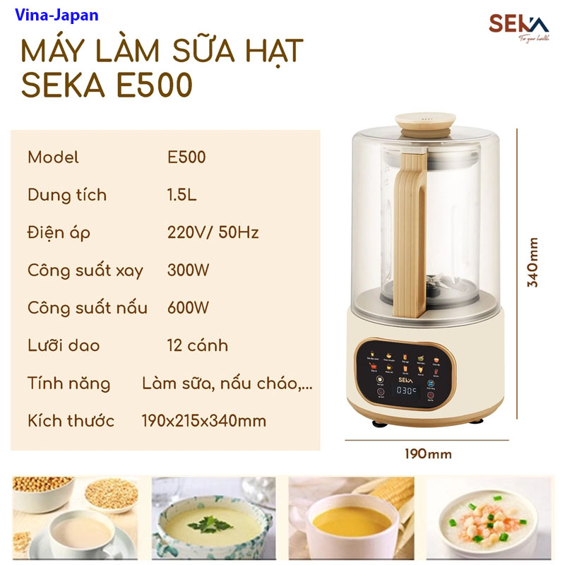 Máy Làm Sữa Hạt SEKA E500 Chính Hãng