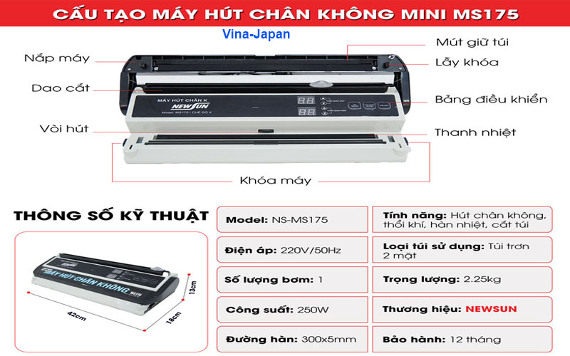 Máy Hút Chân Không MS175 Cao Cấp