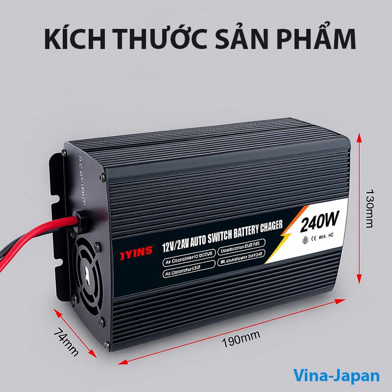 Sạc Ắc Quy JYINS 12V/24V 240W Chính Hãng