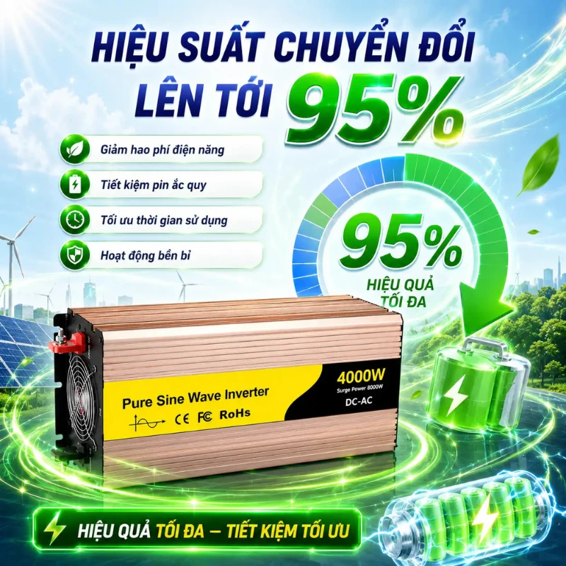 Bộ Chuyển Nguồn Rogerele 4000W Sóng Sin Cao Cấp - Ảnh 4