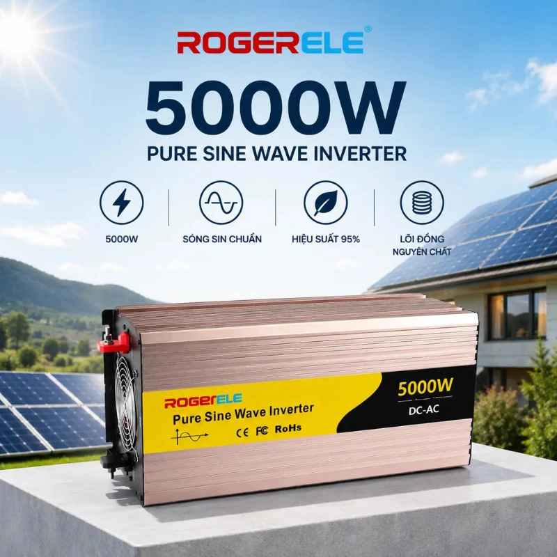 Bộ Chuyển Nguồn Rogerele 5000W Sóng Sin Cao Cấp - Ảnh 2