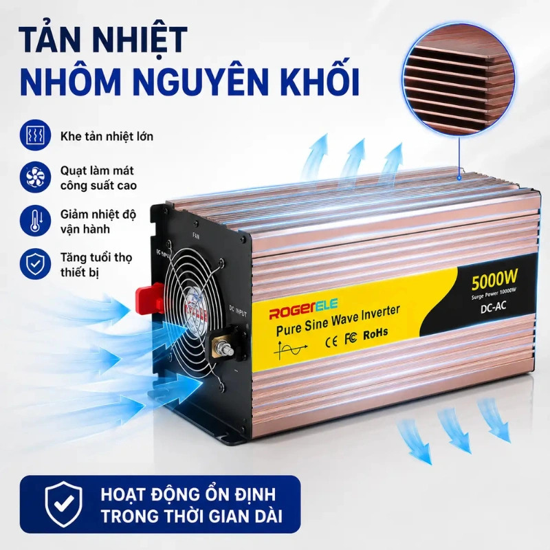 Bộ Chuyển Nguồn Rogerele 5000W Sóng Sin Cao Cấp - Ảnh 6