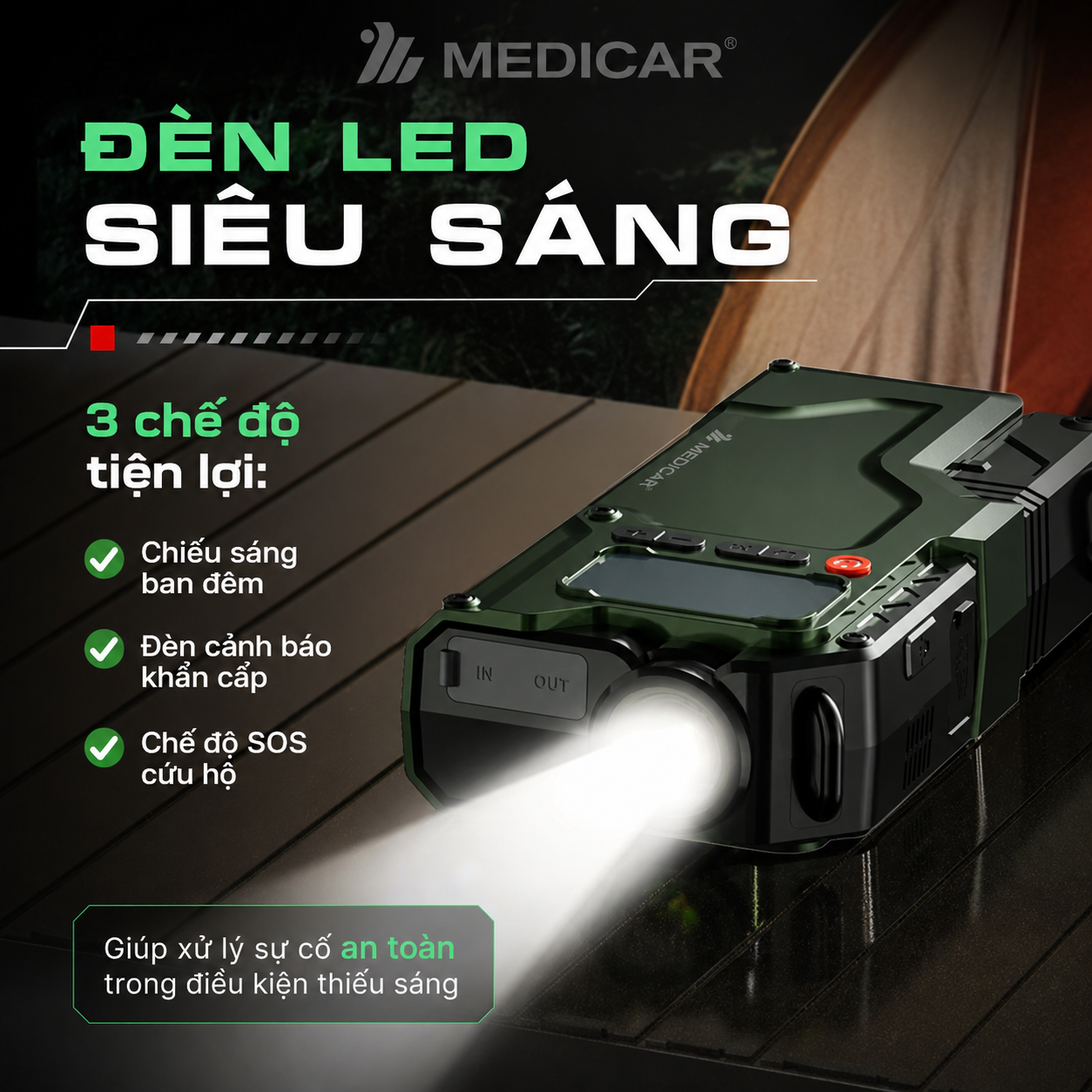 Bơm Lốp Kiêm Kích Bình Medicar Pro V3 20000mAh - Ảnh 3