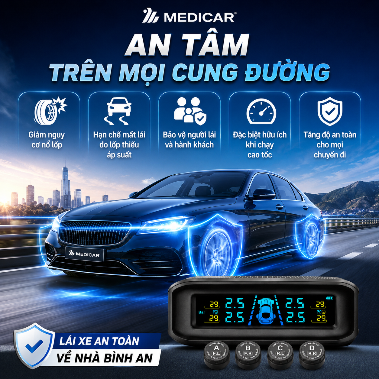 Cảm Biến Áp Suất Lốp Medicar - Ảnh 2