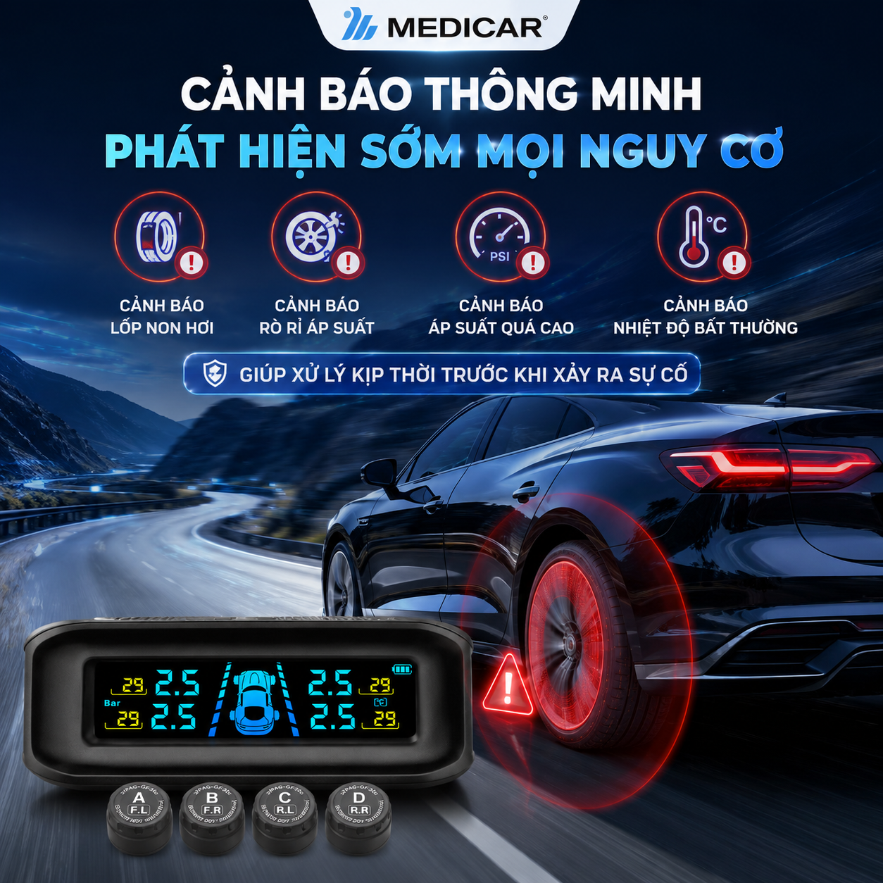 Cảm Biến Áp Suất Lốp Medicar - Ảnh 5