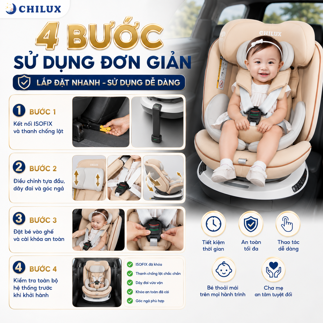 Ghế Ngồi Ô Tô Cho Bé CHILUX X86 - Ảnh 3