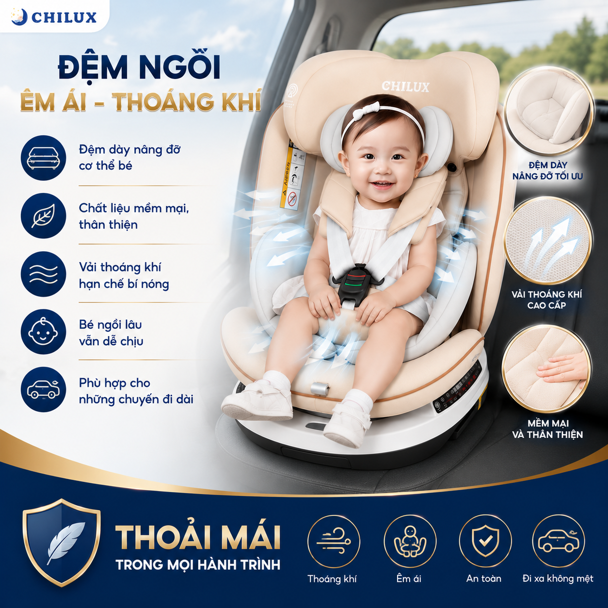 Ghế Ngồi Ô Tô Cho Bé CHILUX X86 - Ảnh 2