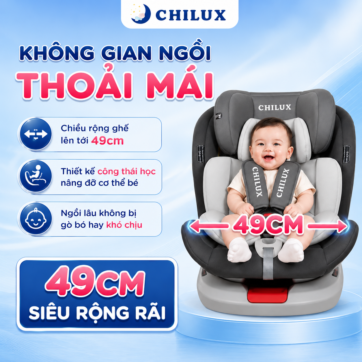 Ghế Ngồi Trẻ Em Ô Tô CHILUX ROY 360 - Ảnh 4
