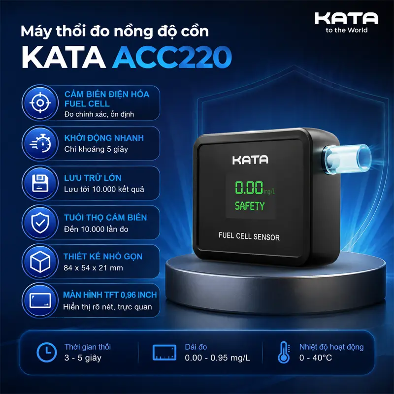 Máy thổi đo nồng độ cồn KATA ACC220 Máy thổi đo nồng độ cồn KATA ACC220