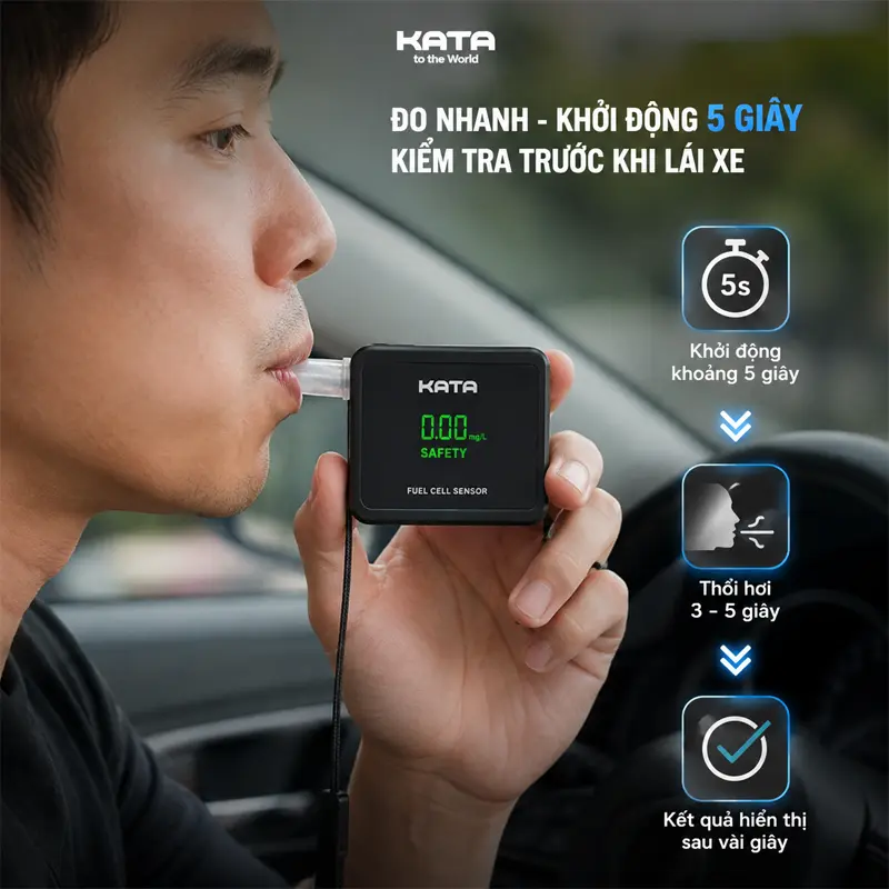 Đo nhanh, khởi động khoảng 5 giây, thuận tiện kiểm tra trước khi lái xe Đo nhanh, khởi động khoảng 5 giây, thuận tiện kiểm tra trước khi lái xe
