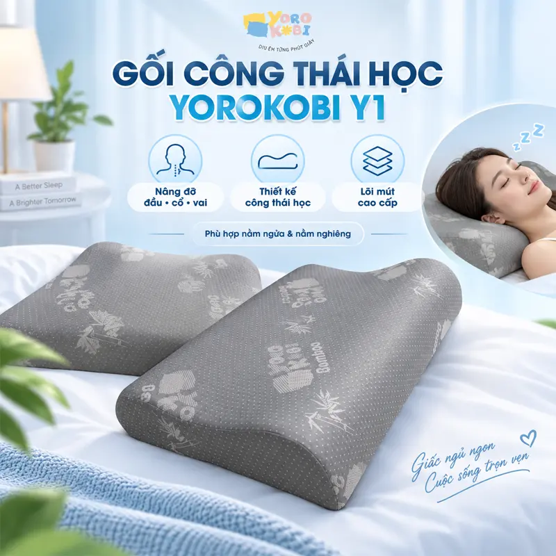 Thông tin sản phẩm gối ngủ công thái học Yorokobi Y1 Thông tin sản phẩm gối ngủ công thái học Yorokobi Y1