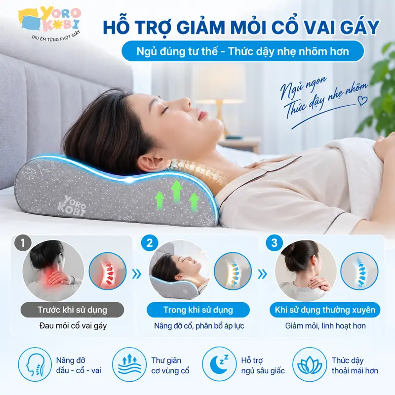 Hỗ trợ giảm cảm giác mỏi cổ vai gáy sau khi ngủ Hỗ trợ giảm cảm giác mỏi cổ vai gáy sau khi ngủ